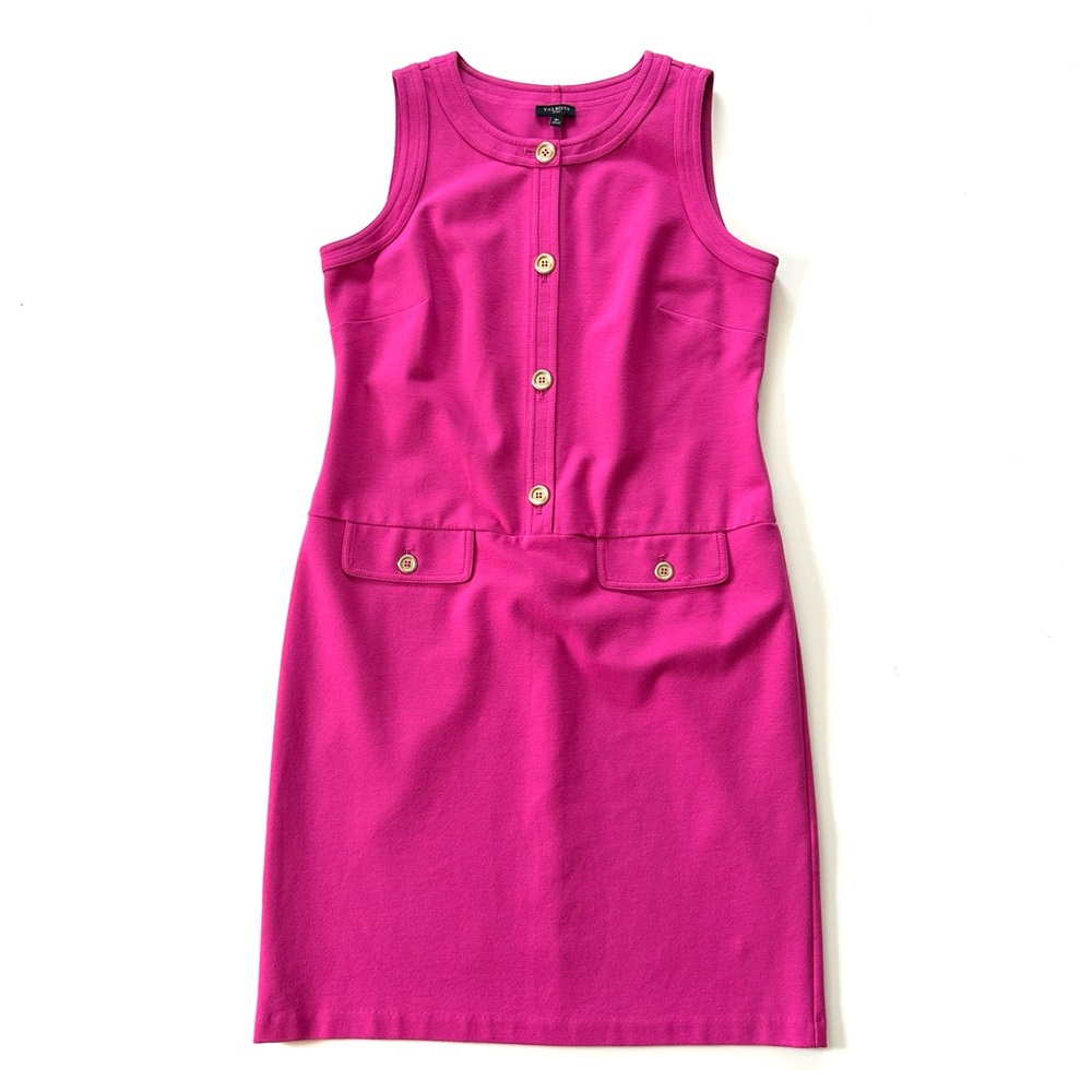 Talbots Bright Pink Sleeveless Ponte Knit Sheath Dress